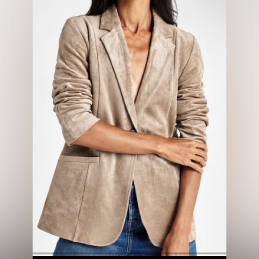 NWT Splendid Vegan Suede Blazer in Camel